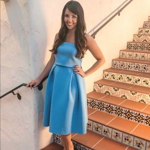 Light blue strapless ASOS dress
